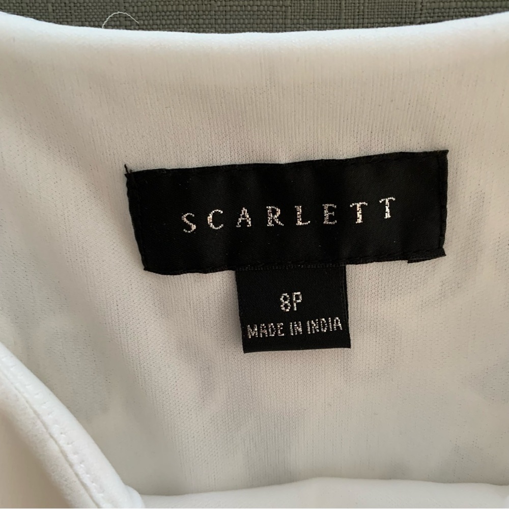 Scarlett white lace sleeveless dress w/attached sheer white chiffon cape.  NWOT. - Picture 8 of 12